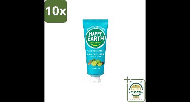 10 x Happy Earth – Deodorant Cream – 100% Natuurlijk Cedar Lime – 40 ml - Wasstrips - 100% Natuurlijk Deodorant - Natuurlijke Deodorant Crème - Deodorant Crème Ceder Lime - Fris Deodorant - Huidvriendelijk Deodorant
