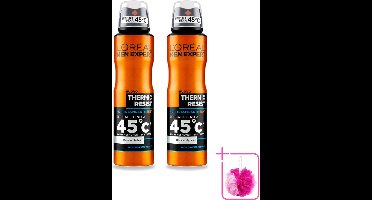 2 x L'Oréal Men Expert Deo Spray - Deodorant - Thermic Resist - 150 ml - Bulkverpakking - Deodorant spray - Douchemop - Thermic resist