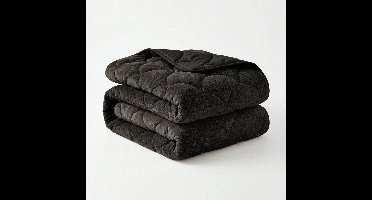 Zydante Dekbed Zonder Overtrek Velvet Chenille - Wasbaar Dekbed - Hoesloos Dekbed - Zachte Fluweel Look - Zwart / 200x160
