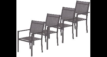 Garden Impressions Moon tuinstoel donker grijs - 4 stuks