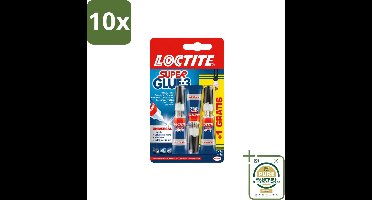 10 x Loctite - Secondelijm - Super Glue Universal - 3 Lijmtubes - Wasstrips - Super Glue - Lijm - Hechting - Reparatie - Loctite
