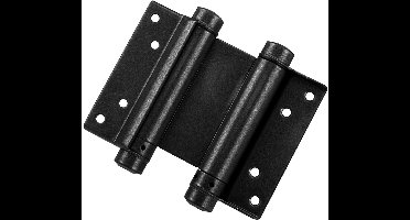 Starx Deurveerscharnier Bommer Dubbelwerkend Type 100 - Voor Deurdikte 25-30 mm - Staal Zwart Gelakt - Montage per Paar - Geschikt voor Binnengebruik - Scharnier voor Normale Deuren