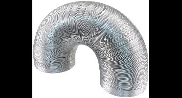 Starx Afvoerslang Flexibel - Ø125 mm - 1,5 m - Aluminium - Naturel - Zeer Lekdicht Door Felsnaad - Geschikt voor Ventilatie, Luchtbehandeling en Airconditioning - Van -30°C Tot +250°C