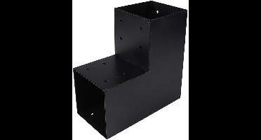 Starx Paalverbinder Type-L - Paalhouder - 12 x 12 cm - Zwart - Staal - Constructiebeslag voor Paal aan Ondergrond of Constructiedeel - Los Geleverd per 1 Stuk - 2540 Gram