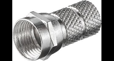 Goobay Twist-on F-connector voor 6,5 mm coaxkabel, nikkelcontacten