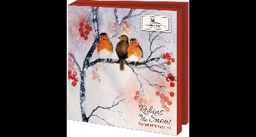 Kerstkaarten 10x - Robins in the Snow, Rachel McNaughton, Vogelbescherming - 2x5 motieven
