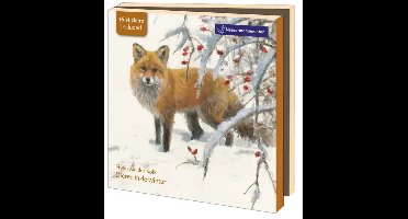 Wenskaarten Kerstkaarten 10x - Kaartenmapje met env, vierkant: Dieren in de Winter, Elwin van der Kolk, Natuurmonumenten - 2x5 motieven