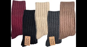 green-goose® Alpaca Sokken Dames - 5 Paar Damessokken Alpacasokken - Maat 39-42 - Heerlijk Zacht Alpacawol