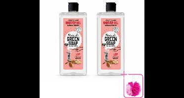 2 x Marcel's Green Soap - Douchegel - Argan & Oudh - Verzorgend & zacht - 300 ml - Bulkverpakking - Douchegel - Douchemop - Argan
