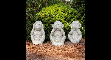 Sohel-decoratieaap voor buiten, H 42 cm, grijs kunsthars