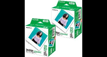FUJIFILM Instax Square Film 2 Pack de 20 - 40 Photos