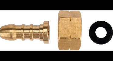 YATO YT-36802 Messing Gasfles Adapter / Slangpilaar - 3/8" Linkse Binnendraad naar 9-10 mm Gasslang - Voor Camping Gasflessen & Gasbranders