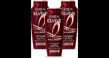 3 x L’Oréal Paris Elvive – Shampoo – Full Resist – Versterkend met Aminexil & Biotine – 250 ml - Voordeelverpakking - 3 stuks