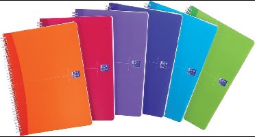 Oxford OFFICE MyColour spiraalblok 180 bladzijden formaat A5 geruit 5 mm, 1 stuk