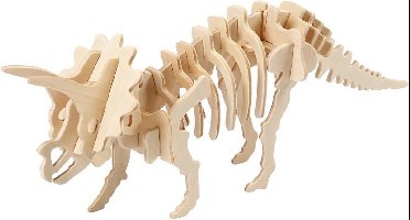 3D houten dinosaurus puzzel, Triceratops