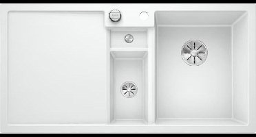 BLANCO Collectis 6S - spoelbak - SILGRANIT - 1 1/2 kom - afvoer links - zelf ledigend - zonder sif - schotel - sorteerbak - wit