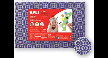 Apli Kids EVA Foam vellen 60 x 40 cm geruit glitter zilver - 3 vel