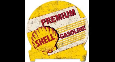 Premium Shell Gasoline Grunge Zware Metalen Bord 45 x 39,5 cm