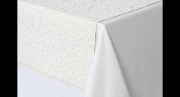 Set van 2 Stuks Damast Tafellopers 'Rio' Goud De Witte Lietaer