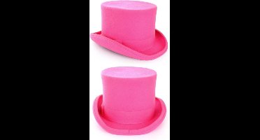 Tophat wolvilt roze met elastische band 56/58