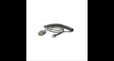 CABLE RS232 DB9 FEMALE CON 2 8M COILED POWER PIN 9