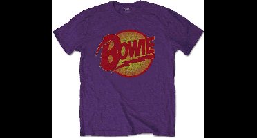 David Bowie - Vintage Diamond Dogs Logo Heren T-shirt - XXL - Paars