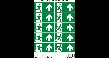 Pictogram sticker E002 A0 Nooduitgang N rechts - 100x50mm 10 stickers op 1 vel