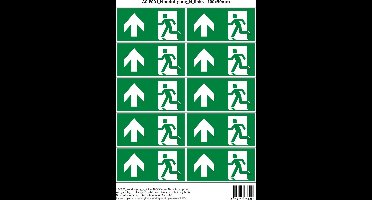 Pictogram sticker A0-E001 Nooduitgang N links - 100x50mm 10 stickers op 1 vel