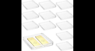 KARZO - Transparante Opbergdozen - 18 Stuks - Kunststof - 65 x 65 x 8 mm - Met Deksel