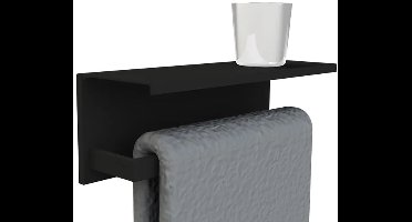 Allibert New Game - tablet handdoekhouder - 40cm - mat zwart gelakt aluminium