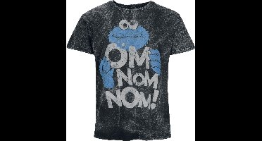 Sesame Street Cookie Monster - Om Nom Nom! Heren T-shirt - zwart - M