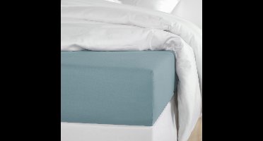 De Witte Lietaer Hoeslaken Olivia Arctic - 140 x 200/220 x h 30 - Blauw - Katoen Satijn