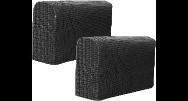 Bank armleuning hoes - 1 Paar - Fauteuil armleuning hoes - Polyester - Antislip wasbare armleuninghoes voor de bank - Stretchhoezen voor bankmeubilair - Voor banken, fauteuils, banken, lounge stoelen - Zwart