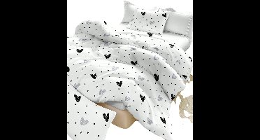 3-Delige Dekbedovertrekset: Romantisch Hartenpatroon - 200x200cm