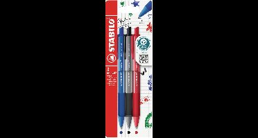 STABILO pointball - Balpen - Colorful - Navulbaar - Etui Met 3 Kleuren