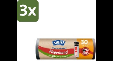 3 x Swirl – Pedaalemmerzakken – XL – 30 L – Fixeerband – 10 zakken - Koffiezetapparaat