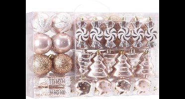 Boraboi® Set van 77 onbreekbare en kindvriendelijke kerstballen in diverse designs