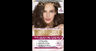 L'Oréal Paris Excellence Crème Middenbruin 4 - Permanente Haarkleuring - Rijk en levendig kleurresultaat - Haarverf