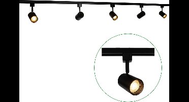 LED 1-fase Rails | Zwart | 3 meter | Dimbaar | Incl. 5x railspots