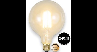 3-Pack | G125 Globelamp - E27 - 3.6W - Super Warm Wit <2200K - Dimbaar - Filament - Helder