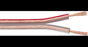 Luidspreker kabel (CCA) - 2x 2,50mm² / transparant - 100 meter