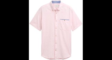 Tom Tailor - Korte Mouw Overhemd - Mannen - XL - Rose - Katoen - 1046086