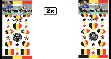 24x Tattoos Belgie - nep tatoo - Festival landen Belgium thema feest fun plakplaatjes Sport