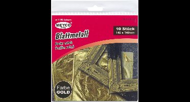 Bladmetaal Goud 14 x 14 cm bladgoud 10 vellen