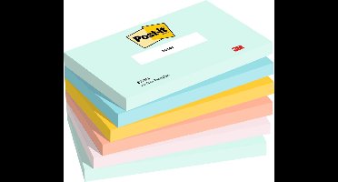 Post-it Notes, 100 vel, ft 76 x 127 mm, pak van 6 blokken, Beachside colour collection 12 stuks