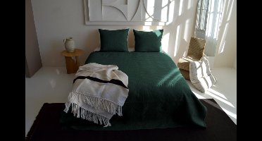 Zydante Home Bedsprei 220x240 cm – Inclusief 2 Kussenslopen 60x70 cm – 2-Persoons – Dark Green Layers