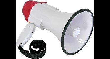 Velleman Megafoon met schouderriem, 10 W, 100 m, sirene, spreek-, opname- en afspeelfunctie