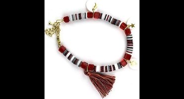 DIY Armband Set Katsuki Kralen Sunset Mix (Wit / Grijs / Zwart / Rood) om zelf te maken