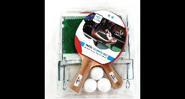Tafeltennisset 2 Ster – 2 Bats met Netpost en 3 Kunststof Ballen – Recreatieve Set – Ping Pong – Longfield