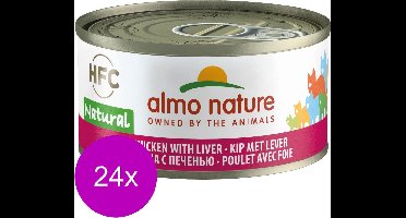 Almo Nature Hfc Cat Natural Blik 70 g - Kattenvoer - 24 x Kip&Lever